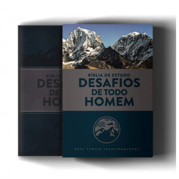 Bíblia de Estudo | Desafios de Todo Homem | NVT | Letra Normal | Capa Sintética | Azul