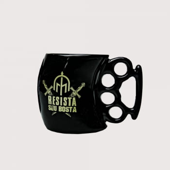 CANECA SOCO INGLÊS MACHONARIA - "RESISTA SEU BOSTA" (ESTAMPA DOURADA)