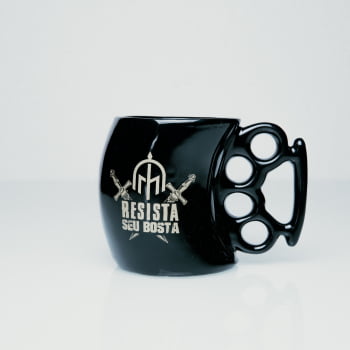 CANECA SOCO INGLÊS MACHONARIA - "RESISTA SEU BOSTA" (ESTAMPA DOURADA)