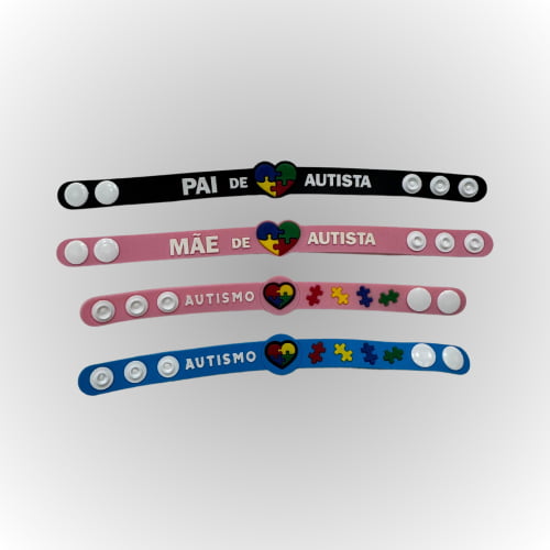 Kit Pulseiras Identificação Autismo